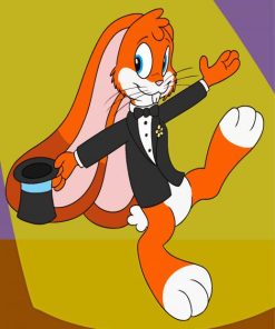 Orange Big Eared Bunny paint by numbers