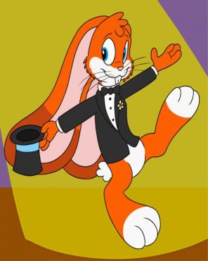 Orange Big Eared Bunny paint by numbers