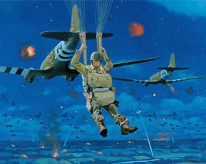 Paratroopers War Art paint by numbers