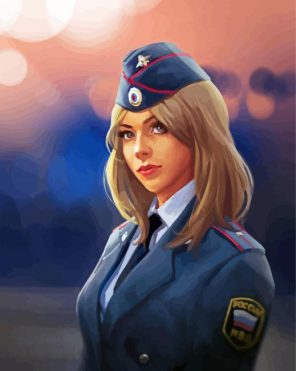 Russian Female Police paint by numbers