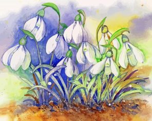 Snow Drops Art paint by numbers