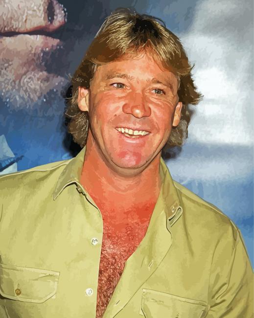 Steve Irwin Illustration paint by numbers