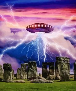 Stone Henge And Spaceship paint by numbers