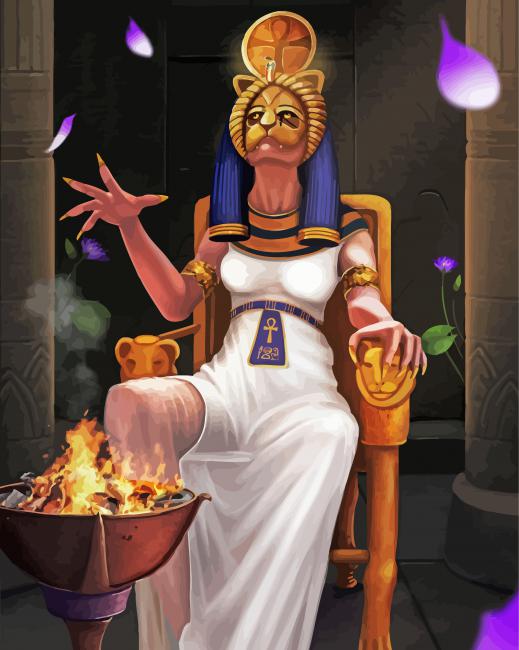 Egyptian Sekhmet paint by numbers
