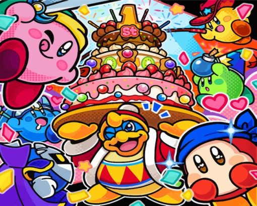 Kirby Battle Video Game paint by numbers