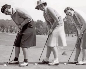 Vintage Women Playing Golf paint by numbers