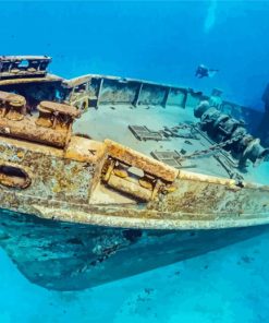 Wrack Ship Under Water paint by numbers