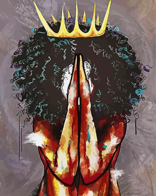 Abstract Black Queen Art paint by numbers