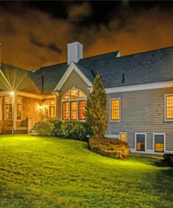 Cape Cod House By Night paint by numbers