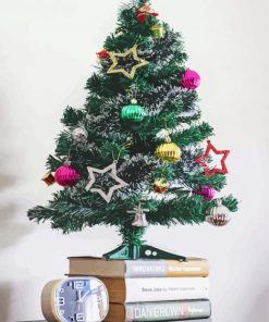 Christmas Tree With Books And Clocks paint by numbers