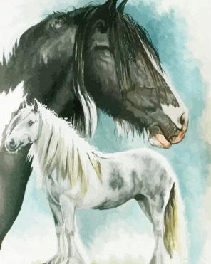Cob Horses paint by numbers