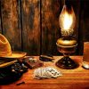 Cowboy Hat With Cards And Lamp paint by numbers