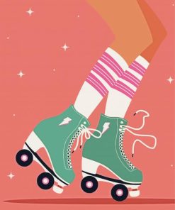 Girl On Rollerblades paint by numbers