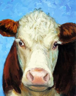 Hereford Cow Art paint by numbers