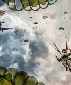 Military Paratroopers paint by numbers