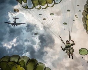 Military Paratroopers paint by numbers