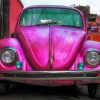 Old Purple Volkswagen Beetle paint by numbers