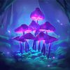 Purple Mushroom Light paint by numbers