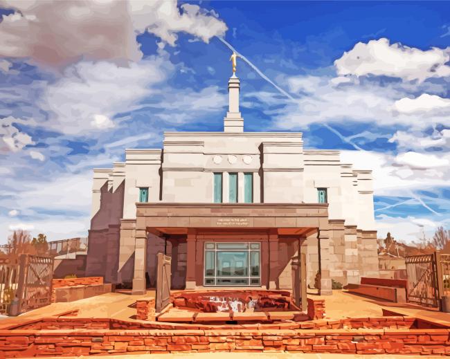 Snowflake Arizona Temple paint by numbers