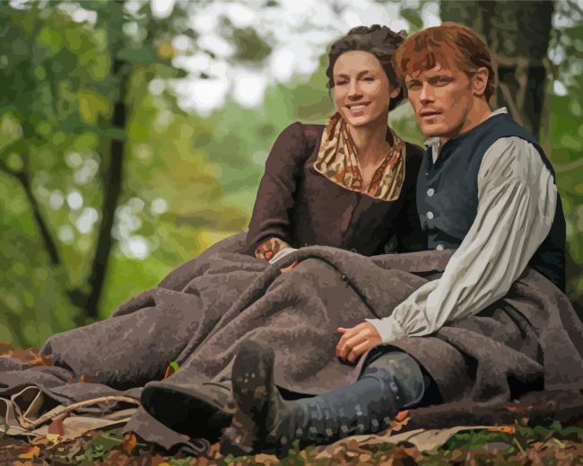 Claire Fraser And Jamie Fraser paint by numbers