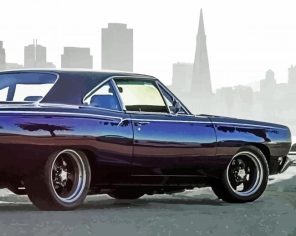 Black 1969 Plymouth Roadrunner paint by numbers
