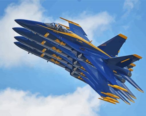 Four Blue Angels paint by numbers