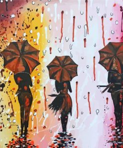 Tree Girls With Umbrellas paint by numbers