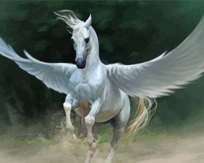 White Mythical Horse Paint By Numbers