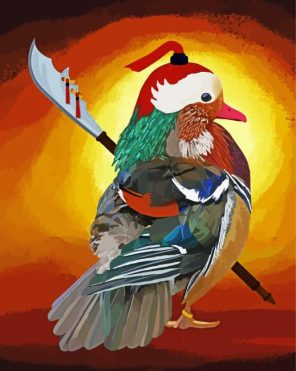Colorful Warrior Duck Paint By Numbers