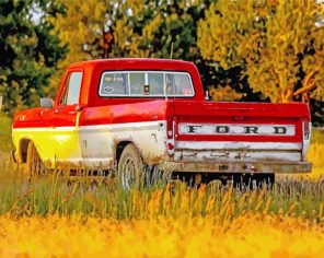 Old 1971 Ford Pickup Paint By Number