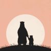 Bear Family Silhouette Paint By Number