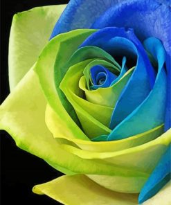Blue And Green Flower Paint By Number