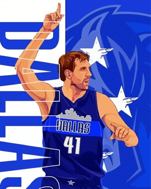 Dirk Nowitzki Poster Paint By Number