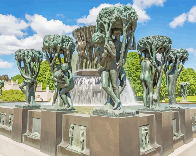 Great Fountain Gustav Vigeland Paint By Number