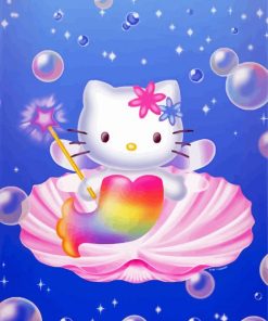 Hello Kitty Cat Mermaid Paint By Number