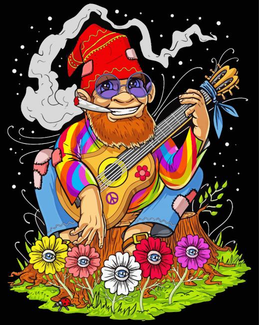 Hippie Fantasy Gnome Paint By Number