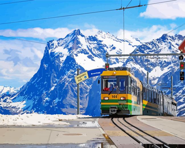 Jungfrau Train Station Paint By Number