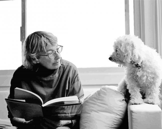 Mary Oliver With Her Dog Paint By Number