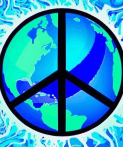 Peace Sign And World Illustration Paint By Number