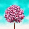 Pink Tree Art Paint By Number