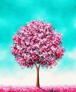 Pink Tree Art Paint By Number