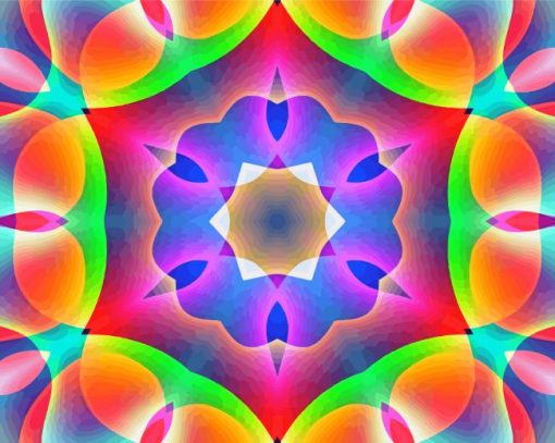 Rainbow Flower Kaleidoscope Paint By Number