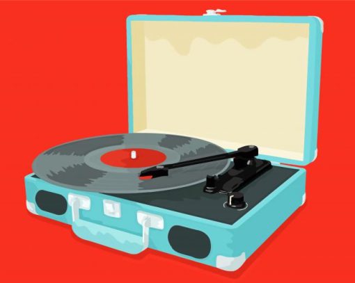Record Player Illustration Paint By Number