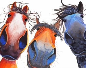 Silly Horses Art Paint By Number