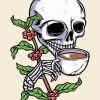 Skull Drinking Coffee Paint By Number