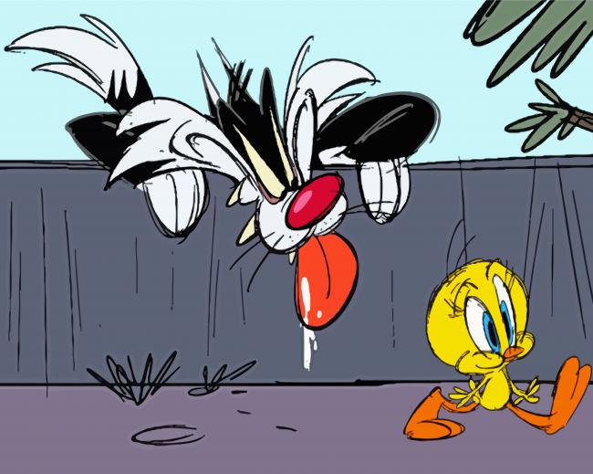 Sylvester And Tweety Animation Paint By Number