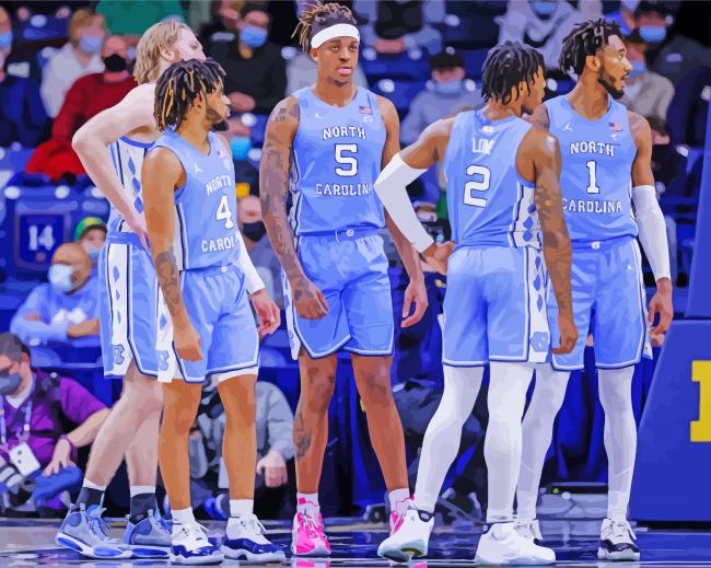 Tar Heels North Carolina Basketball Team Paint By Number