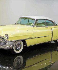 Yellow Classic Cadillac Paint By Number