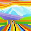 Abstract Colorful Mountains Paint By Number