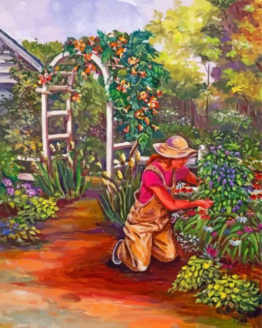 Aesthetic Gardener Woman Paint By Number